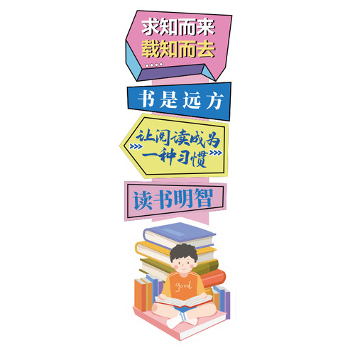 热销阅读文化墙贴面布置装饰绘本馆环创阅览M室区图读书角教室班
