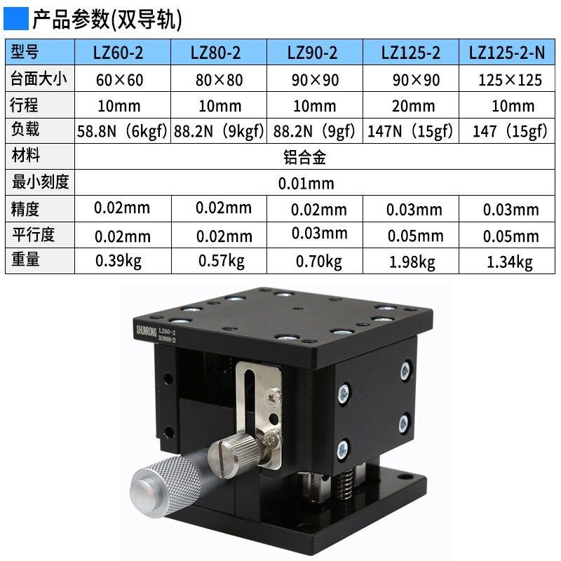 热销Z轴精密升降旋转台 LZ/RtSP40/60/80/100/125滑台微调手动移
