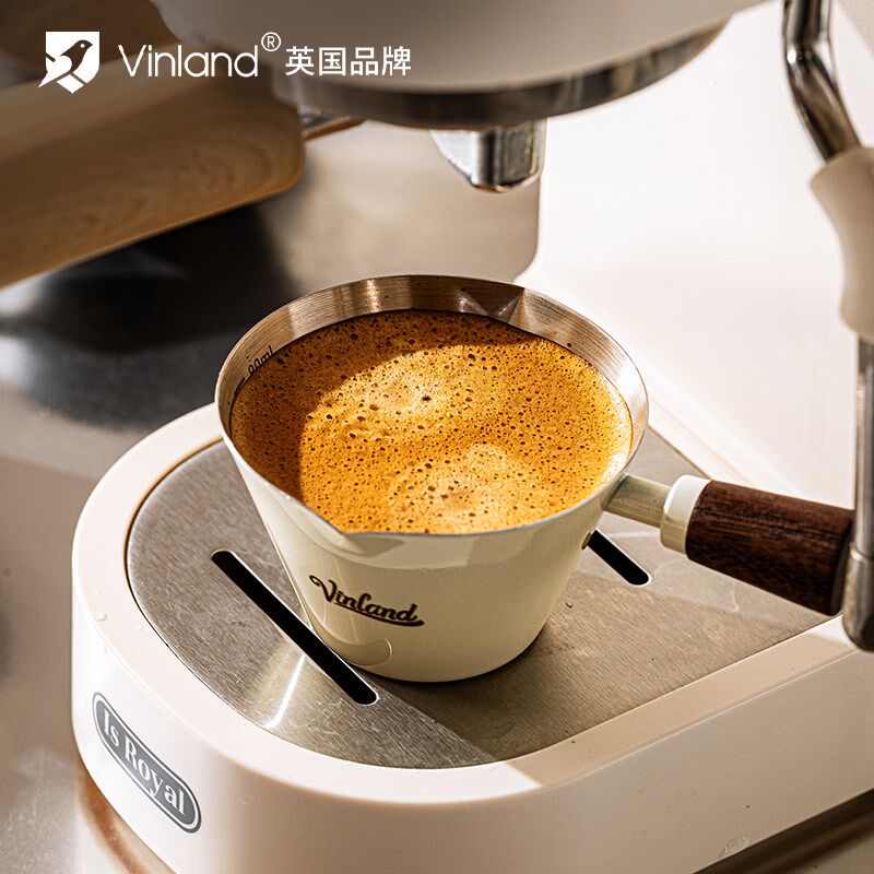 热销英国咖啡萃取杯304不锈钢带刻度意式L浓缩量杯接液杯小奶盅机