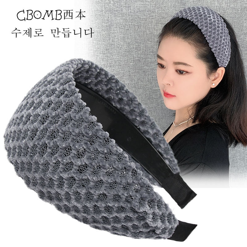 速发宽边发箍头饰发夹遮白发发箍女网红遮盖神器带齿防滑压发发捆