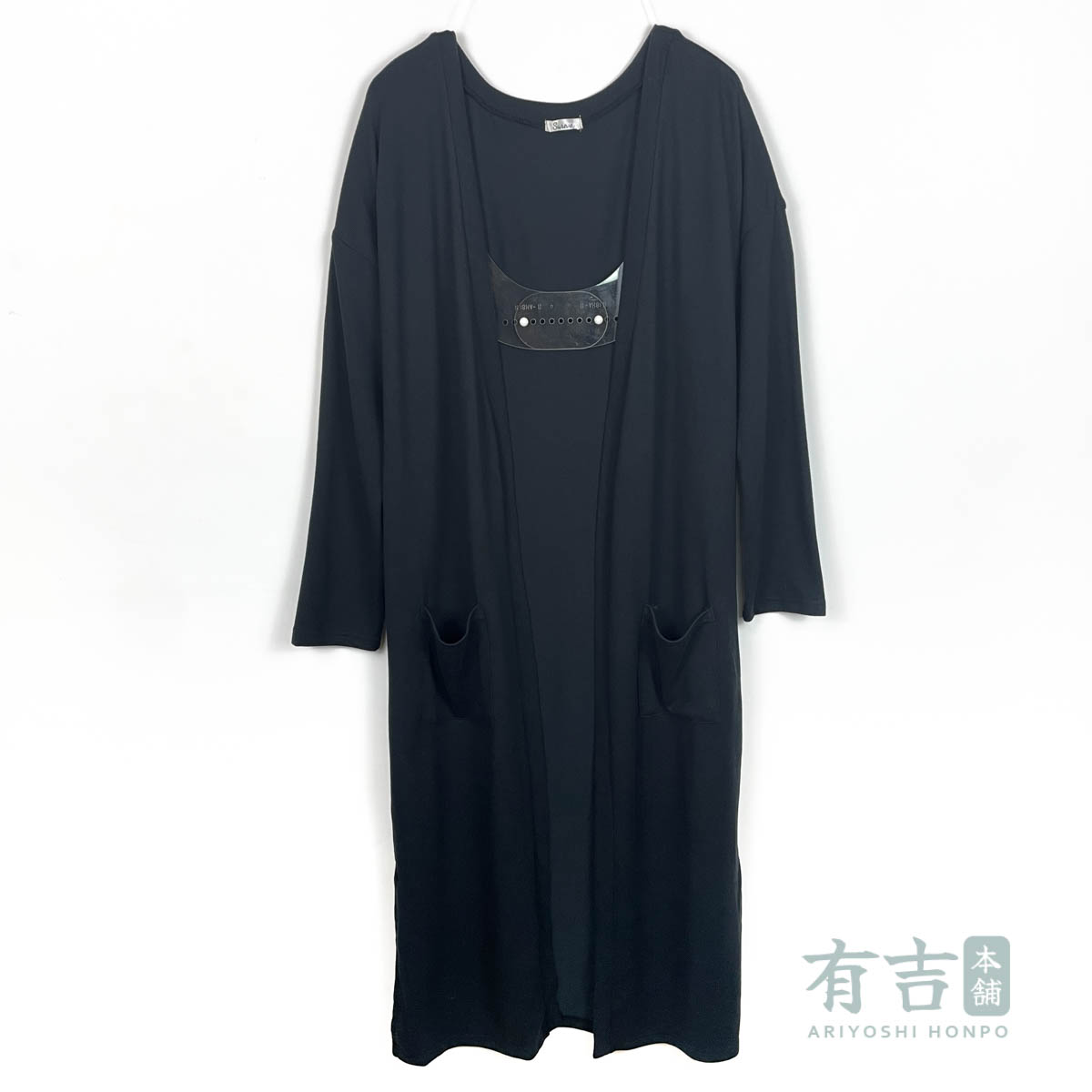 日单日系宽松无扣口袋休闲飒慵懒长袖长披风外套风衣大褂sur*ve女