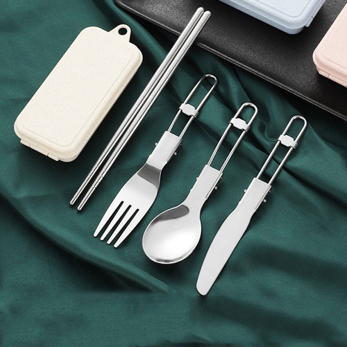 折叠餐具套装304不锈钢旅行