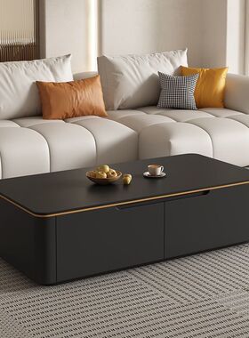 高档组合电视柜新款轻奢现代简约实木灰色高级储物茶几紫桐一体