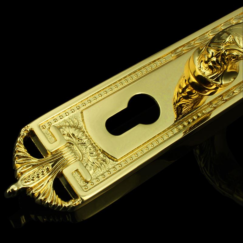 极速。美帝 欧式纯铜门锁双开大门锁 别I墅室内房门锁木门锁锁具