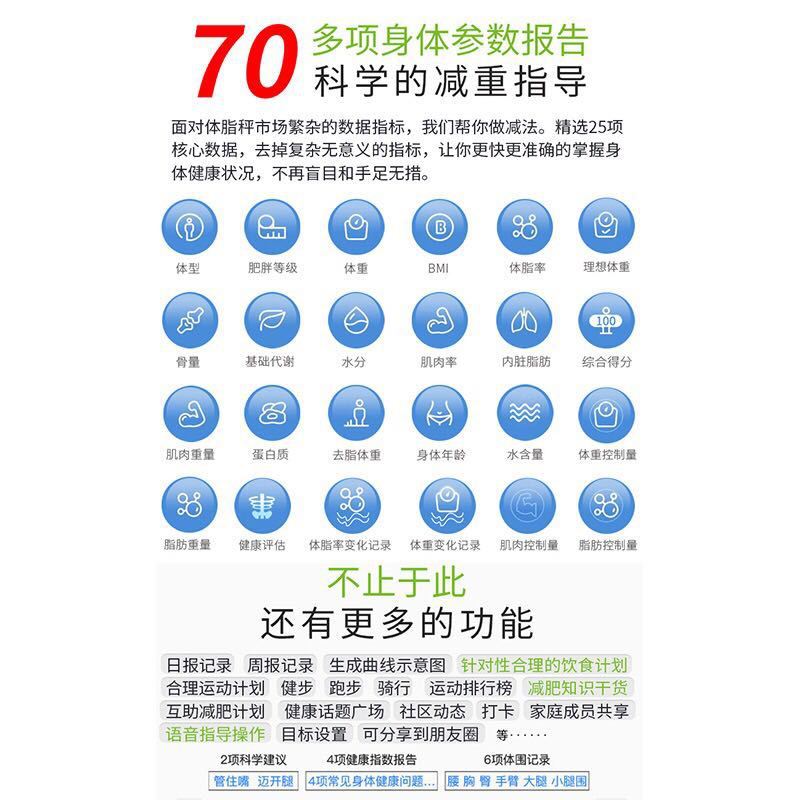 极速新款智能蓝牙电子秤体重秤家用APP人体健康称Y体脂测量秤