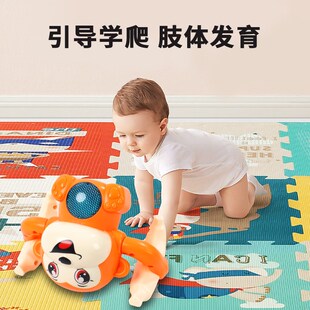 新品翻跟头的翻滚小猴子婴幼儿练B习抬头宝宝益智电动爬行训练早