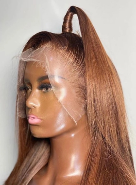 极速Auburn 2g50%Density Silky Straight 360 Lace Frontal Huma