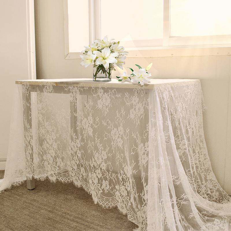 极速15a0*300cm White Vintage Table Cloth Lace Decorative Tab