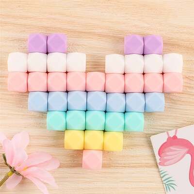 极速kovict 14mm Hexagon Silicone Beads 1K0Pcs/lot For DIY Ba