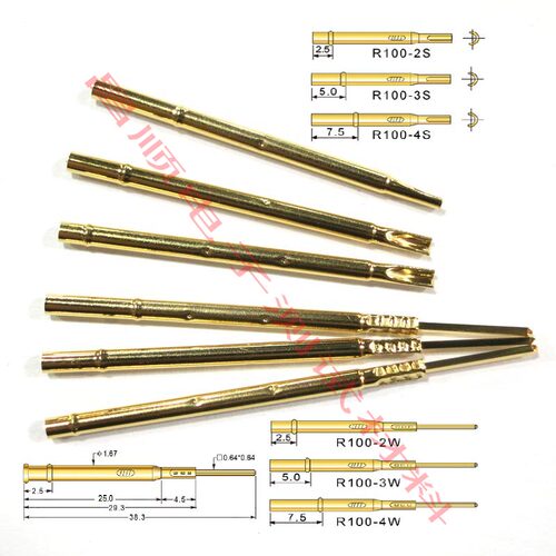 新品测试针探针PA100-A B D E HD G J Q T镀金头电路板伸缩弹簧顶