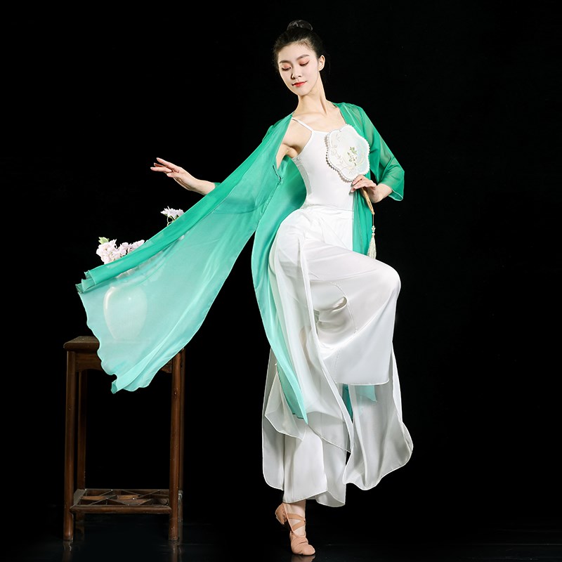 极速古典舞服装练功服飘逸舞蹈服国风旗H袍上衣汉字印花阔腿裤裙