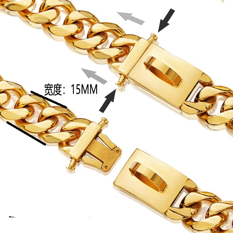 极速不锈钢宠物狗链子牵引绳狗项圈土H豪金脖套小中大型犬防咬宠