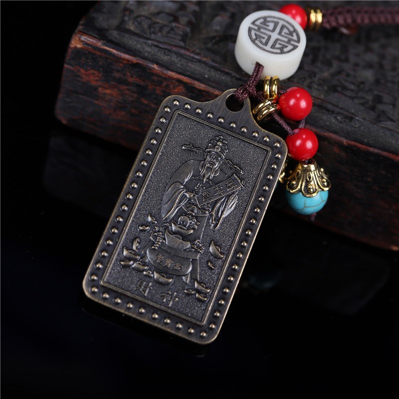 极速纯铜不掉色财神爷钥匙扣挂件进H宝年年发财纯铜车包挂吊坠