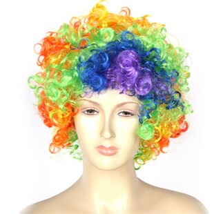 极速Halloween dance colotr explosion wig clown accessories c