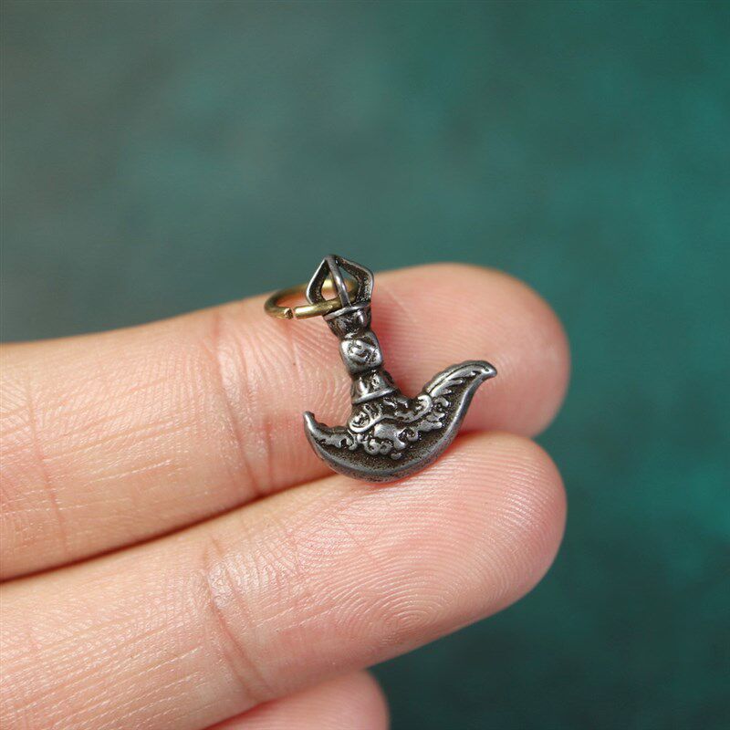 极速藏式手工天铁托甲o金刚钺刀背云卡子侧挂吊坠文玩佛珠手串diy