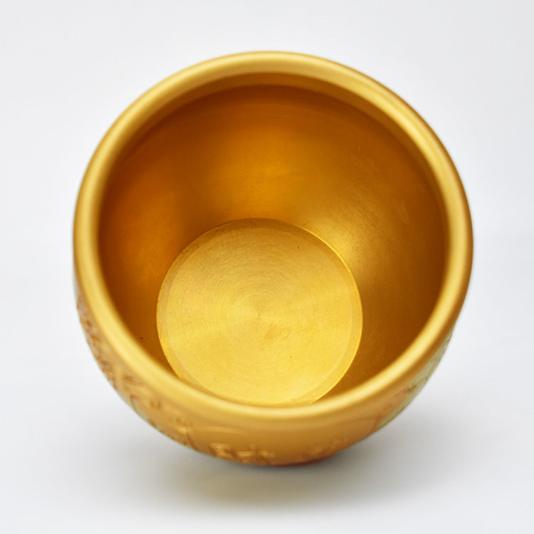 极速纯铜铜缸摆件聚宝盆烟火缸小铜缸百福纯铜缸桌U面客厅装饰品