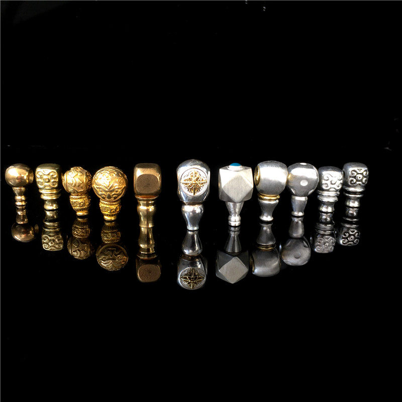 极速手工纯铜不掉色佛头三通配饰文玩菩提J佛头配件星月佛珠diy饰