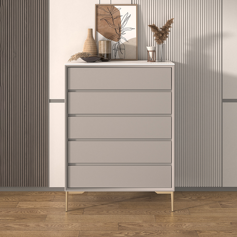 极速轻奢实木岩板斗柜五斗柜家用抽屉柜卧室储R物柜客厅小立柜床