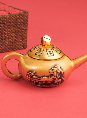 极速新款黄铜麻将把把壶马上胡手把F件旋转麻将创意摆件趣味减压