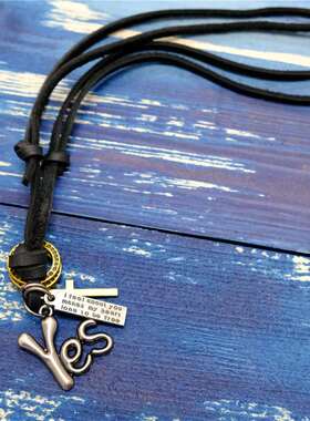 极速New simple YElS letter leather retro necklace NO pendant