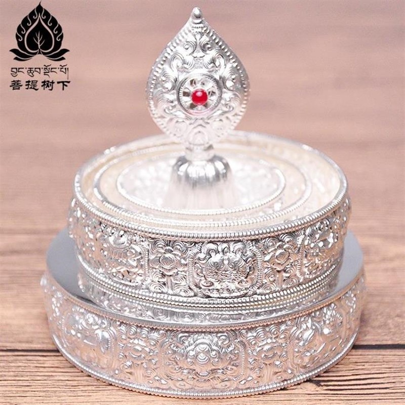 极速S990纯银曼扎盘八吉祥曼达盘供修曼茶罗含托盘全V套曼扎小号1