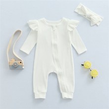 极速Baby Knit Rompers Baby Boys JumpsuiJt Headband Autumn Ba