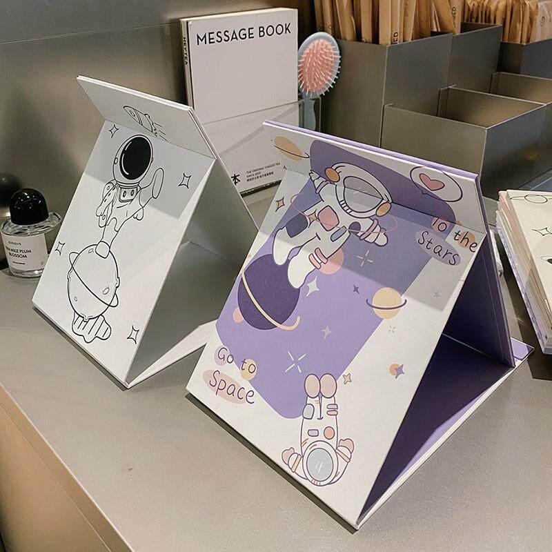 极速折叠小镜子高颜值学生宿舍iAns风桌面可立化妆镜家用可携式化