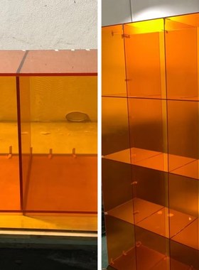 极速新高透明橙色亚克p力k板厚板定制加工彩色有机玻璃橘色磨砂UV