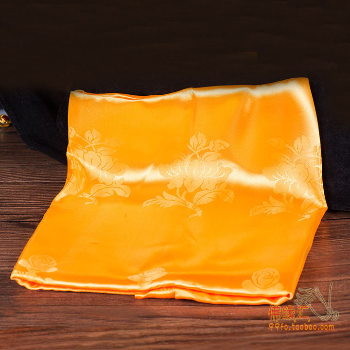 极速西藏现代围巾挂饰配饰r西藏提花八吉祥哈达260cm*48cm(黄色)