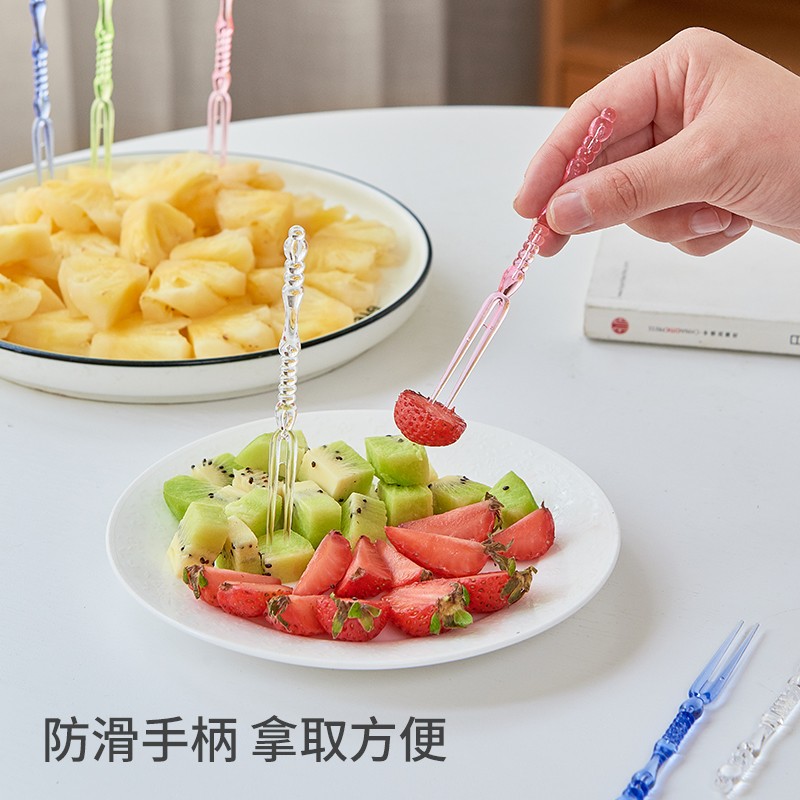 极速家用水果叉子一次性水果签套装儿H童安全可爱果插月饼蛋糕小