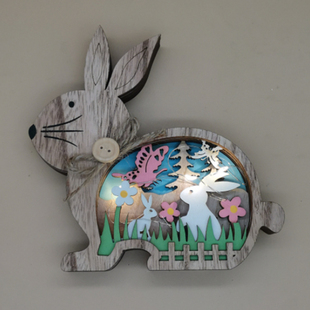 极速2023 Newh Easter Decoration for Home Wooden Easter Bunny