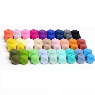 Teething Beads Hexagon 极速50 Nursing Siliclone 17mm Che Pcs