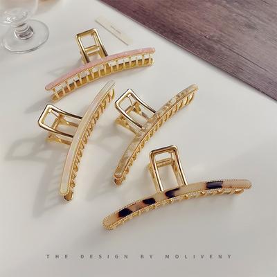 极速时尚气质韩版金属发夹后脑勺盘发H抓夹子头饰女简约百搭鲨鱼