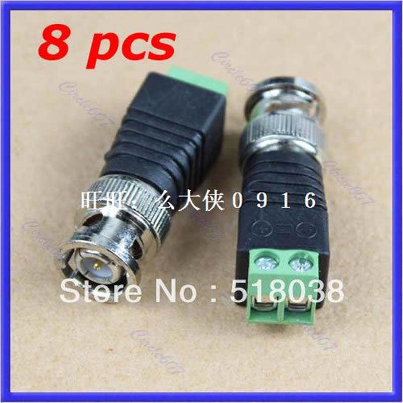 极速8pcslot BNC Male CAT5 CCTV VPideo Adapter