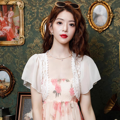 雪纺防晒开衫女夏季薄款2025新款配吊带裙子外搭披肩罩衫短款上衣