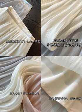 重工褶皱半裙长版气中质伞OGY百大褶半身裙 垂坠感A字摆裙长裙女