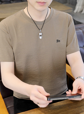 中国风亚麻短袖T恤男夏季薄款潮牌宽松棉麻上衣男士简约休闲体恤