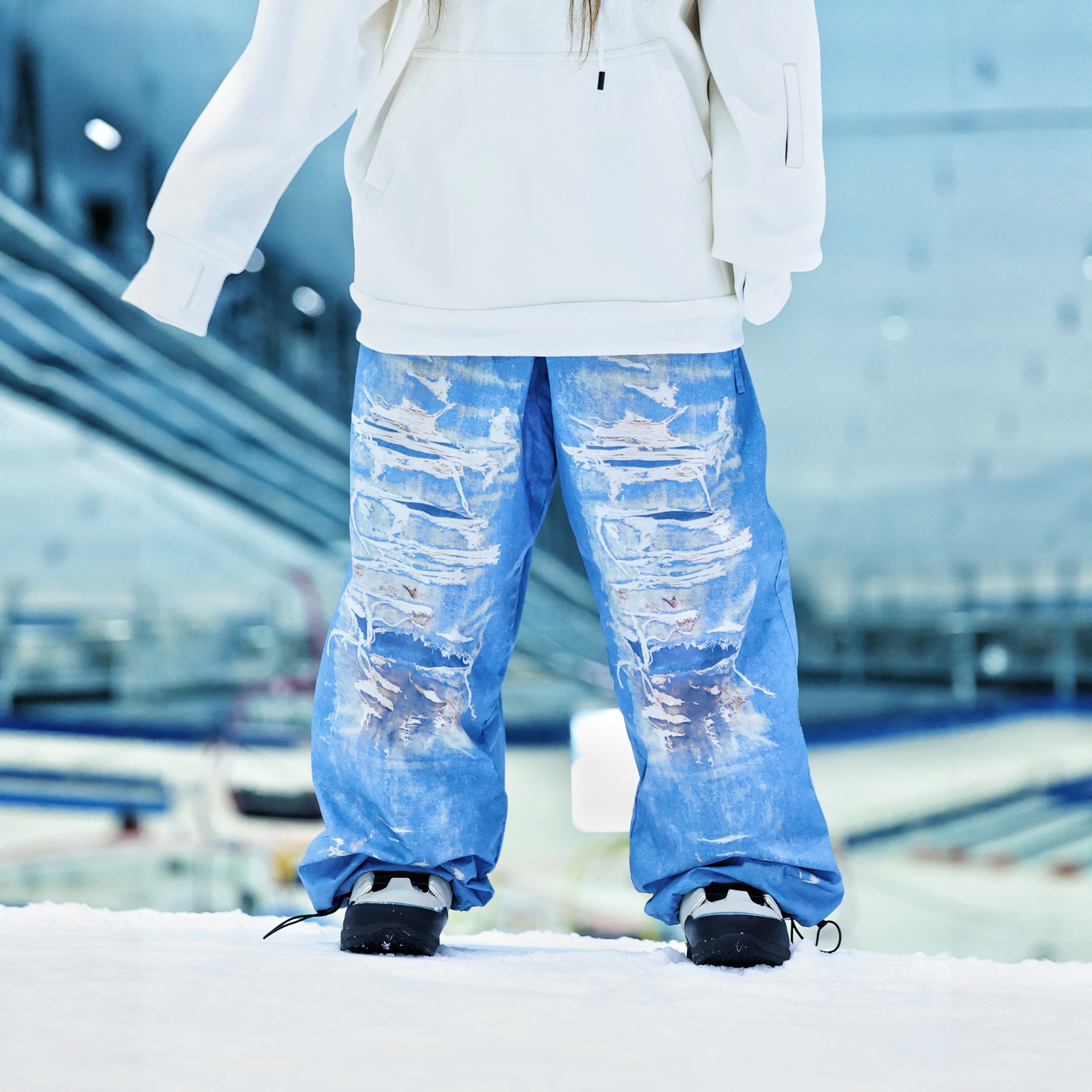 Gravity加绒3L仿牛仔雪裤 男女同款