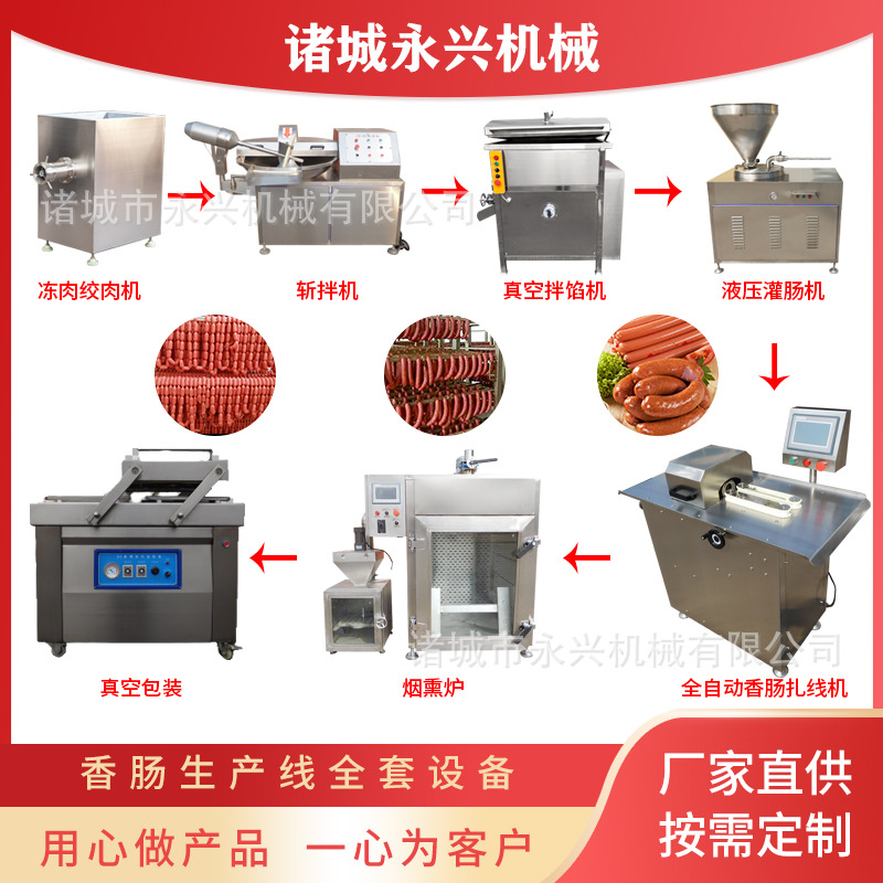 红肠烟熏炉 香肠生产线设备 灌香肠设备 烤肠生产线腊肠