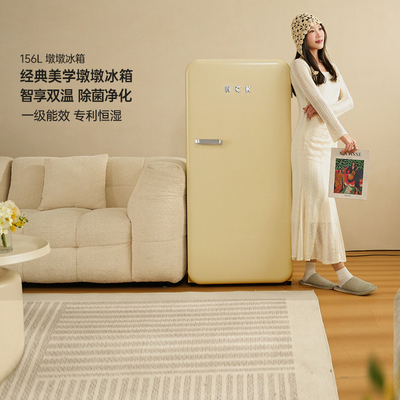HCK哈士奇墩墩冰箱复古冰箱冷冻冷藏柜高颜值家用办公室风冷冰箱