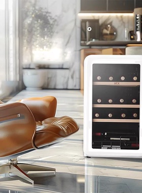 HCK哈士奇复古酒柜20瓶恒温恒湿白色家用酒柜