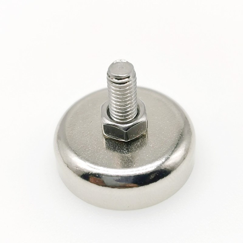 强磁防撞螺杆磁吸 直径D25mm 加长螺纹柱M5磁铁 可拆卸十字外螺纹