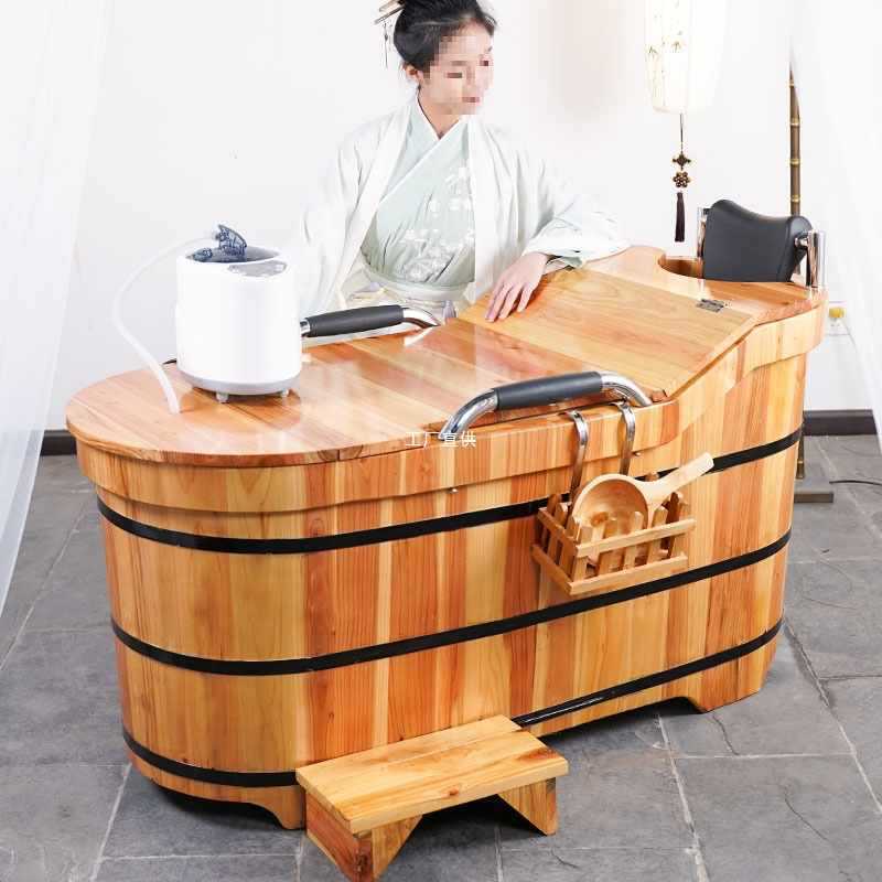 全身泡澡木桶大人家用浴缸实木成人沐浴桶美容院熏蒸洗澡家庭木盆