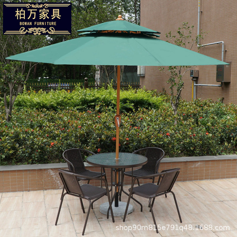 户外遮阳伞桌椅组合庭院咖啡厅中柱伞商用圆伞logo活动摆摊商用伞