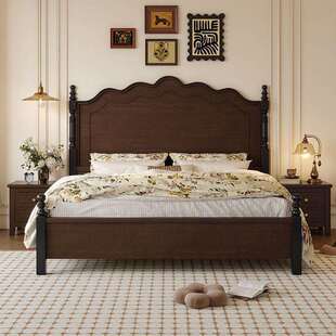 实木床复古美式床中古风法式双人主卧家用现代简约大小户型法式床