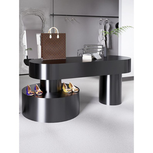 2026服装店台流水台黑色轻奢展示桌鞋包陈列道具精品店饰品展示架