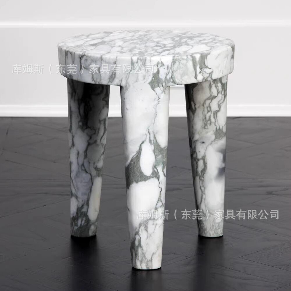 现代简约天然大理石边桌创意轻奢时尚家用样板房客厅沙发边角几
