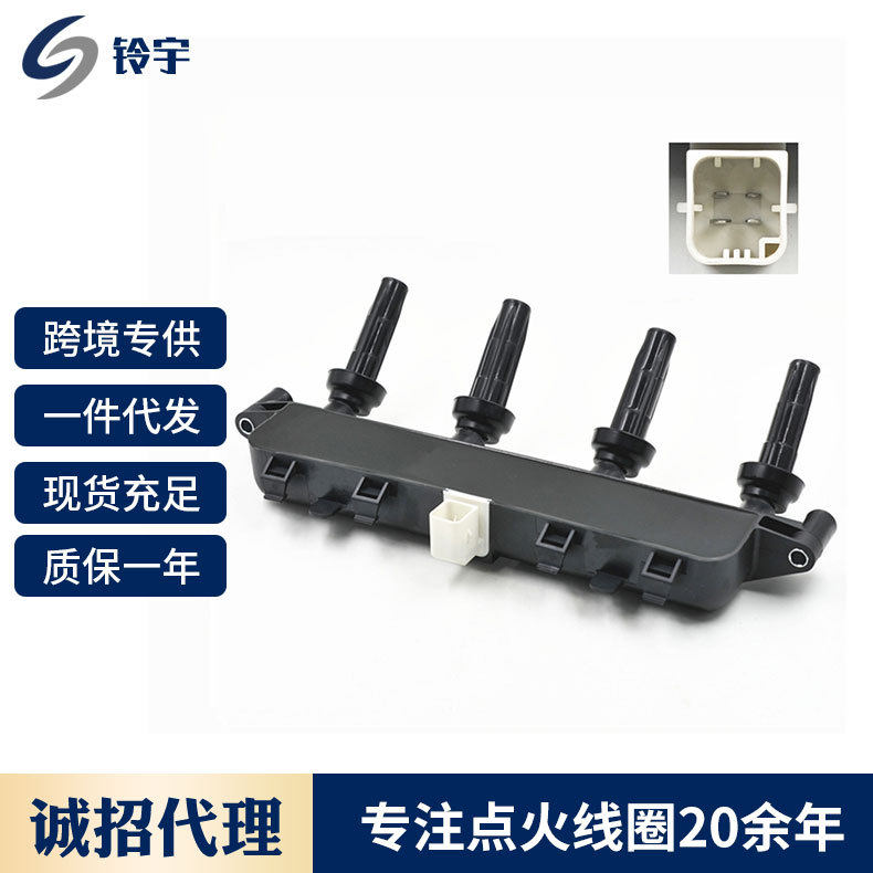 厂家直销适用于标致206 1.4L白插 雪铁龙毕加索1.6点火线圈597079