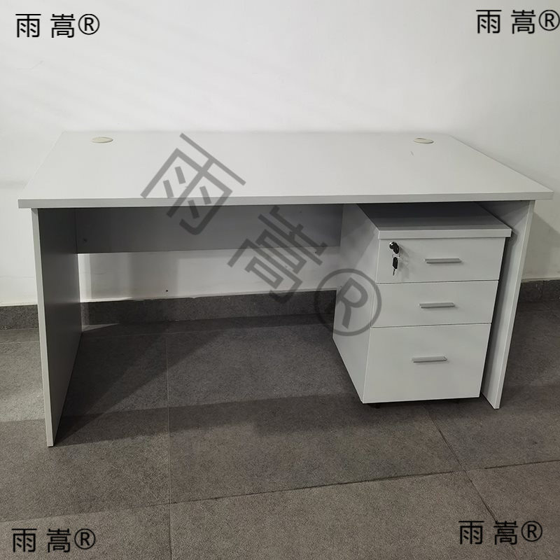 简约单人办公桌办公室员工位1.2米板式工作台带柜台式家用电脑桌