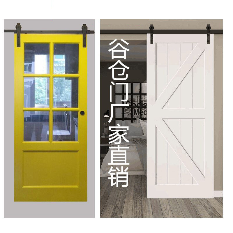 厂家批发直销复合生态门 客厅卧室实木谷仓门欧式烤漆推拉门